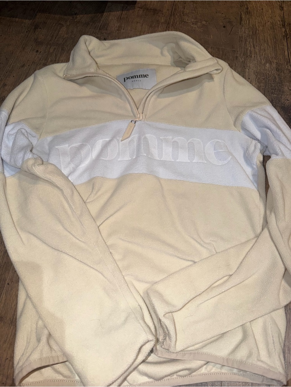 Pomme Cream Half-Zip Fleece Pullover